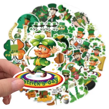 10/50шт Етикети на Деня на Св. Патрик Държава Ирландия Празник на Естетически Зелени карикатура направи си САМ Играчка Етикети с графити в хладилник Стикер