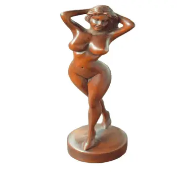 100% Натурална статуетка от китайския чемшир, вырезанная ръчно гола красива жена