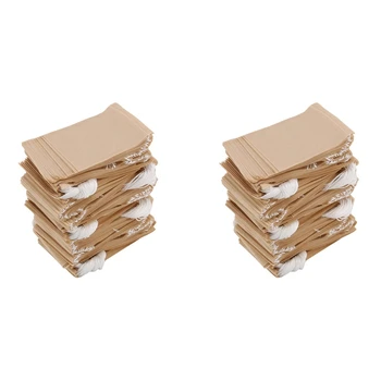 1000 опаковки чай филтър на пакети, за еднократна употреба хартиени чаени пакетчета с завязками за хлабав ламарина, чай, кафе (естествен цвят)