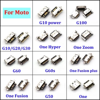 100шт USB Конектор За Зареждане и Зарядно Порт Конектор За Мото G10 G100 G20 G30 G50 G60 G60s Power One Hyper Zoom Fusion Plus Z3 Play