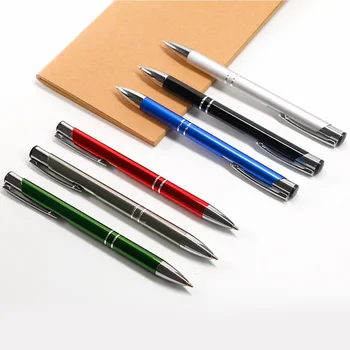 1бр Метални Химикалки 6 Цвята, Натиснете Стил на Химикалки За Бизнес Офис 0,8 мм, пишещи средства Училищни Канцеларски Подаръци