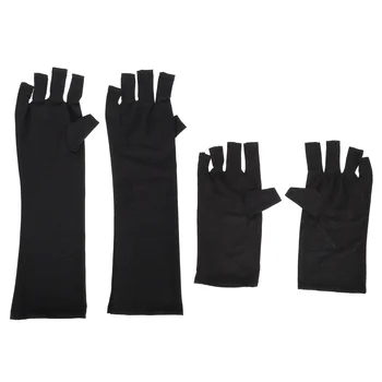2 чифта ръкавици за нокти, превенция на появата на UV гел, лампа за маникюр, Рукавица от чист памук, инструменти за защита на ръцете.