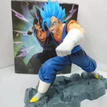 20-см аниме-фигурка на Dragon Ball с растителни сини коса, статуята на Супер Сайян, колекция от модели на PVC и алуминий, статуетка в периферията, подарък играчка за момчета