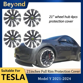21-инчов защитен калъф с пълна джанта за Tesla Model Y 2023 висока производителност пръстен за защита на главината на колелото Аксесоари с пълна джанта