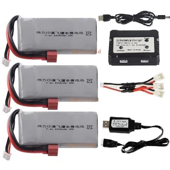 7,4 по 3500 mah Lipo Батерия/USB зарядно устройство За Wltoys 12428 12423 Feiyue 03 Q39 FY07 RC Четырехколесный Радиоуправляеми Автомобили Автомобили