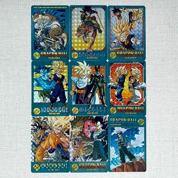 Dragon Ball САМ Son Goku борба зеленчуци IV Cell Frieza Серия Fengyun Refractive Grid Flash Комплект от 9 листа Колекция от Игрални карти подаръци