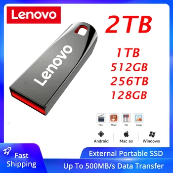 Lenovo 2TB USB Флаш Памети 1TB 512GB Метална Карта Памет Реалния Капацитет и Високоскоростна Флаш-Памет Черен Подарък U-Диск За КОМПЮТЪР