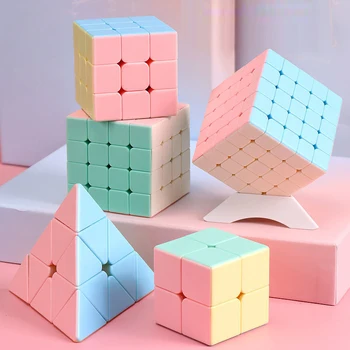 Mo Ю Macaroon 2x2 3x3 4x4 5x5 Пирамидална Набор от Играчки Magic Cube Cube Pack Macaroon Без Етикети Нео Професионална Играчка-Пъзел За Деца