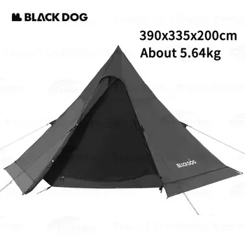 Naturehike-BLACKDOG PU3000mm 150D Водоустойчив Пирамидални Палатка 5-8 Души UPF50 + Двупластова Палатка за Къмпинг, със Снежна Пола