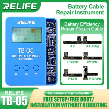 RELIFE TB-05 Инструмент за ремонт на кабел батерията, Без настройки и файлове за изтегляне се Адаптира към различни модели на iPhone IP8G-14PM