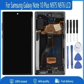 Super OLED Екран За Samsung Galaxy Note 10 Plus N975 N976 Note 10 Plus LCD Сензорен дисплей и Цифров Преобразувател В Събирането С Рамка