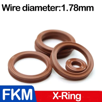 X-ring FKM, о-пръстен с четири первази, фторкаучук, за хидравлични цилиндри, бутала, бутални штоков.Вътрешен диаметр2.9-133.07 мм WD1.78 мм