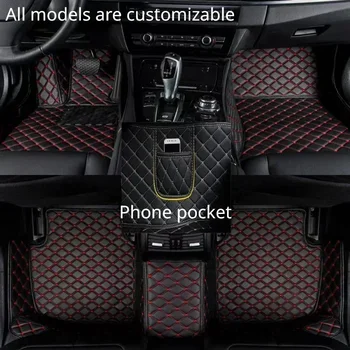 Автомобилни постелки по поръчка за Volvo XC40 2017-2019 година на издаване изкуствена кожа, джоб за телефон, килим, Аксесоари за интериора на колата
