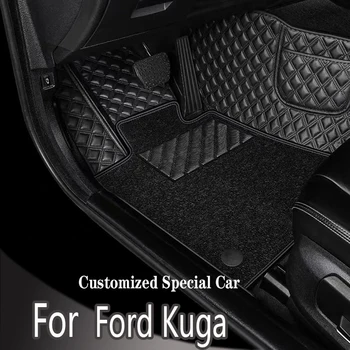 Автомобилни стелки за Ford Kuga 2013 2014 2015 2016 2017 2018 Потребителски автоматично накладки за краката, Автомобилни Килими, Аксесоари за интериора