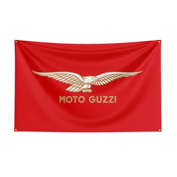 Банер на състезателен автомобил с логото на Moto Guzzis размер 3x5 фута, отпечатан от полиестер, за декор