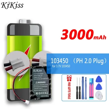 Батерия KiKiss капацитет 3000 mah 103450 (конектор PH 2.0) за камери PS4 3,7 В 103450 с цифрово управление на Bluetooth GPS