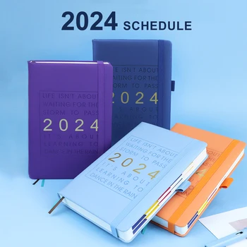 В дневния ред на 2024 Година Планер Бележник формат А5 Седмичен месечен дневник на Училищните канцеларски материали Kawaii Канцеларски материали График на целите и навици