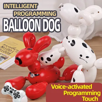 Взаимодействието на родителите и на децата Интелигентно програмиране балон Радиоуправляемая куче 2,4 G Гласово управление Сладък хитър трик Стойка на ръце Пеене Радиоуправляеми робот Куче
