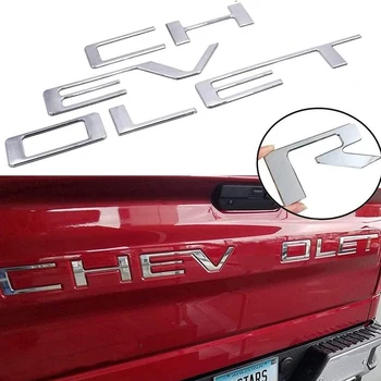 Вмъкване на задната врата на колата, букви, 3D Релефни Емблеми отзад, етикети-прозорец винетка, Залепваща основа на 3 М за авто аксесоари на Chevrolet Silverado