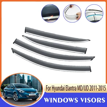 Дефлектори За Hyundai Elantra MD UD i35 Avante 2011 ~ 2015 Прозорци на Автомобили Козирка От Дъжд Вежди Предното Стъкло Димна Защита на Кутията Аксесоари