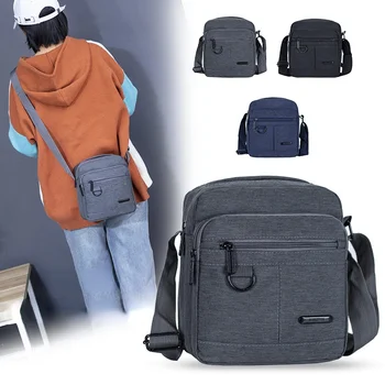 Ежедневни мъжки чанти през рамо, бизнес колекция Messenger, малка класическа чанта през рамо от плат Оксфорд, ръчна изработка