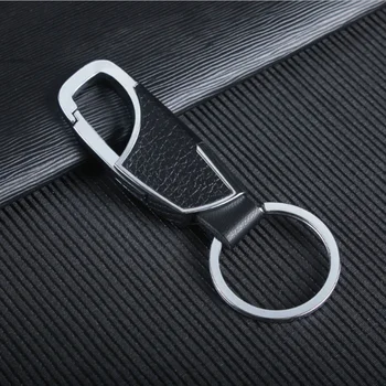Изискан Метален Кожен Ключодържател Ключодържател Key Chain Car Key Ring За Peugeot 206 207 208 301 307 308 407 408 508 607 2008 3008