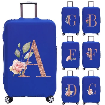 Калъф за пътищата куфара с писмото принтом рози за 18-32 инча, аксесоари за отдих, необходими за пътуване, защитен калъф за колички за пазаруване