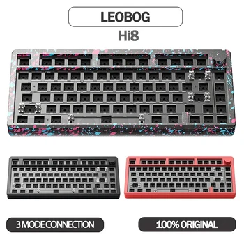 Комплект за механична клавиатура Leobog Hi8, Трехрежимные комплекти безжична клавиатура Usb / 2.4 g / Bluetooth, алуминиеви комплекти, 80 клавиатури клавиатури с възможност за гореща замяна