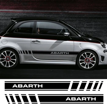 Крилото на 2 елемента Винил автомобилни спортни етикети с цифри Abarth в страничната лента на полата за апликация Автомобили стикер на Fiat 500 Line Автоаксесоари