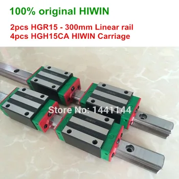 Линейна екскурзовод на HIWIN HGR15: 2 елемента Линейна екскурзовод на HIWIN HGR15 - 300mm + 4шт детайли за връщане HGH15CA с ЦПУ