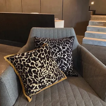 Луксозен Модерен калъф за възглавници с леопардовым принтом във формата на животни от джунглата, Декоративна калъфка за мека мебел и столове в художествен стил, спално бельо Coussin