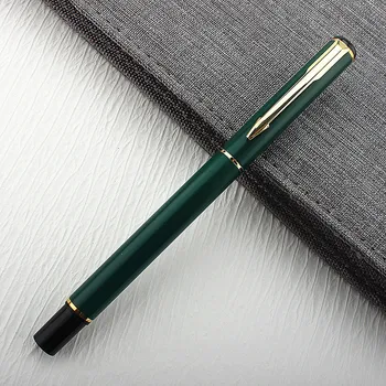 Метална химикалка писалка със зелено валяк лукс, канцеларски материали, ученически пособия, чернильная дръжка, новост