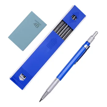Метални Механични моливи 2,0 мм 2B Грифель за рисуване Комплект моливи за рисуване с 12 грифелями за писане на Училищните подаръци Канцеларски материали