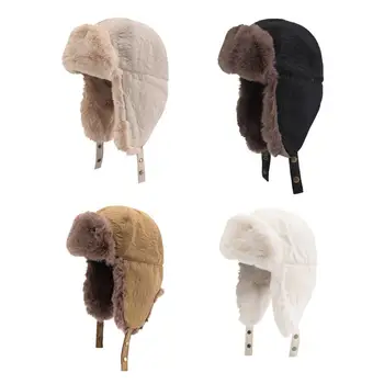 Модерна зимна шапка, уютна ски шапка-ушанка за зимен отдих, мека защита на ушите от студ, топъл аксесоар