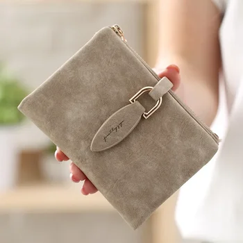 Модни Дамски къси портфейли 2023 Ретро женски портфейл-клатч с цип-отгоре от изкуствена кожа, малък матиран женски чантата си, дамски портфейл