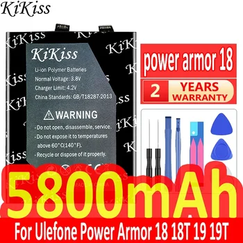 Мощна батерия KiKiss капацитет 5800 ма Power armor18 за Ulefone Power Armor 18 18T 19 19T Armor19