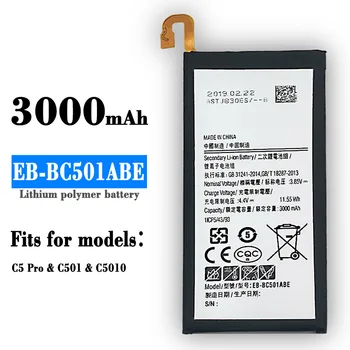 Нов Взаимозаменяеми Батерия EB-BC501ABE За SAMSUNG GALAXY C501 C5 PRO C5010 3000 ма За Мобилен Телефон Bateria 