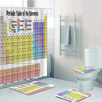 Новост, Периодичната таблица на химичните елементи, завеса за душ и подложка за баня, комплект за малко дете, подложка за баня, тоалетна, подарък за дома