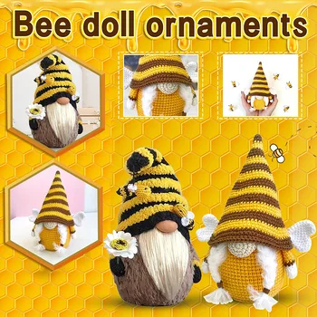 Плюшено Декор под формата На Джудже-Bumblebee, Световен Ден на Пчелите, Украшения във формата на Джуджета-Медоносни Пчели за Домашна Кухня Фермерска Къща, Пролетно-Лятна Кукла-Фея-Пчела
