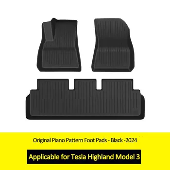 Постелки за пода за новата Tesla Model 3 2024 година, водоустойчив износоустойчиви облицовки за краката Highland TPE, Аксесоари за интериора на Tesla Model3 2023 година.