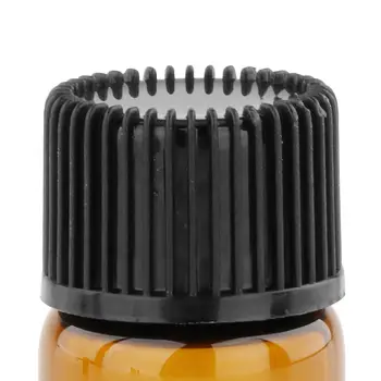 Празни бутилки от под етерично масло с кехлибарен цвят с херметична запушалка за козметични течност