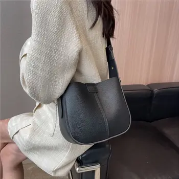 с вътрешен калъф, чанта през рамо с шарени личи, однотонная чанта през рамо в корейски стил, чанта за пазаруване с голям капацитет, bag-чанта от изкуствена кожа