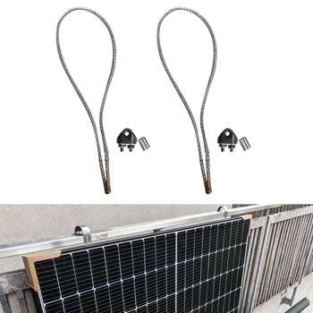 Стоманен кабел, за да тераси с естествена кука за закрепване на слънчеви панели към балконной електроцентрала Въже за скоба с кука за слънчеви панели с дължина 60 см