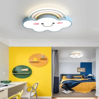 Тавана лампа Nordic Led Cloud за украса на интериора на детската стая, модерно мультяшное осветление, хол, спалня, дъгови лампи