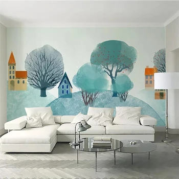 тапети по поръчка beibehang 3D плътна рисувани стенни просто фон за телевизор ууд Хил в скандинавски стил тапети за дома