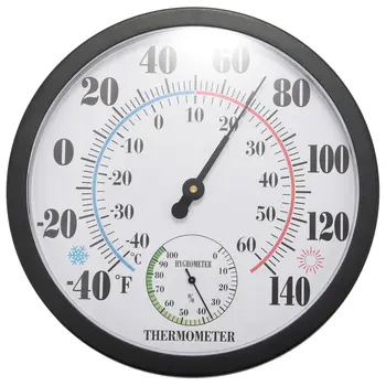 Термометър за времето от 10 инча Закрит Outdoor/Влагомер за Декоративни Стени Двор, Не Изисква Батерия