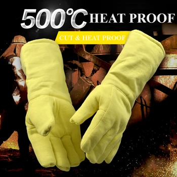 Топлоустойчива работни ръкавици Cut 932F, огнеупорни ръкавици, ръкавици от дебела арамидни влакна, които изгаряния.