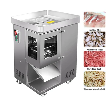 Търговска машина за рязане на месо Електрическа машина за нарязване на месо и шинковки прясно месо на кубчета, машина за нарязване на зеленчуци на кубчета