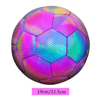 Футболна топка, Отразяваща Холографски Нажежен футболна топка от полиуретан, спортна топка за момчета и момичета, Деца, Тийнейджъри, Деца, възрастни, на отборните тренировки