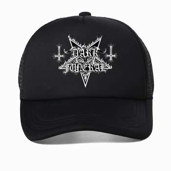 Черна Метална Тъмно Похоронная мъжки хип-хоп шапка Дамски Мъжки 3D-Печат Тъмната Похоронная група бейзболна шапка на рок-поп Шведски Тъмно Метални шапки